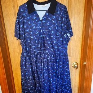 Unique Vintage Bat Collared dress